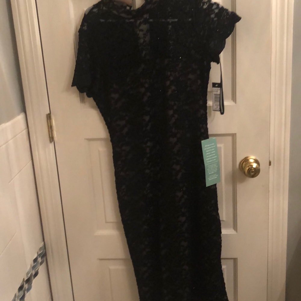 Black lace dress with a hint of sparkle